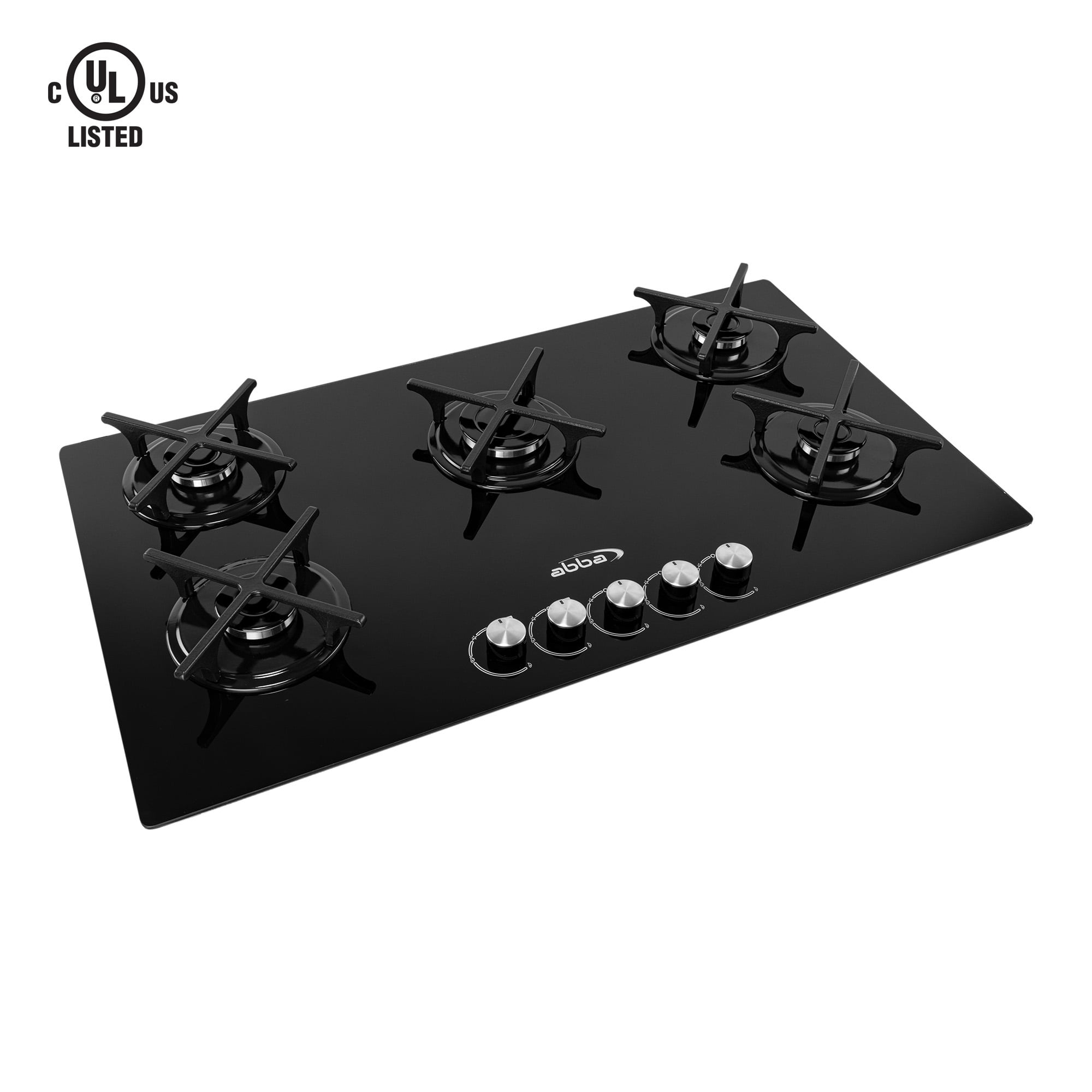 Gas On Glass Cooktop with Sealed Burners, Tempered Glass Table with 1 Ultra Fast Burner, Easy to Clean, 36 in , Abba Appliances