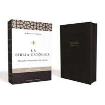 Biblia Católica, Tamaño Personal, Leathersoft, Negra, Con Cierre, Comfort Print, (Hardcover)