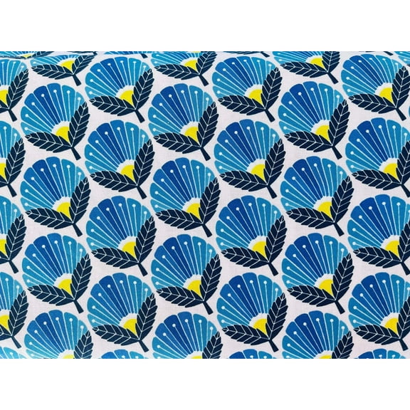 On A Spring Day Cotton Fabric – Blooming Daisy Design for Sewing, 1/2 Y, 44"