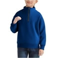 thumbnail image 4 of Boys Long Sleeve Half Zip Pullover Sweatshirt Lapel Collar Lightweight Fleece Jacket for Kids Active Sportswear Casual Outerwear, 4 of 9