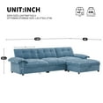 thumbnail image 3 of Modern L-Shape Sectional Sofa With Storage Ottoman, Chenille Upholstered Modular Couch with Cup Holder and USB Ports for Living Room Apartment Office, 3 of 14
