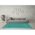 thumbnail image 3 of Ahgly Company Machine Washable Indoor Rectangle Oriental Turquoise Blue Industrial Area Rugs, 8' x 10', 3 of 4