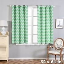 BalsaCircle 52" x 64" Mint Green Chevron Curtains Drapes Panels Grommet Window Treatments Decorations