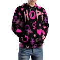 thumbnail image 5 of Hope Pink Ribbon Hearts 3D Print Hoodie Men Women Autumn Thin Pullover Sweatshirt Vintage Streetwear Tops, 5 of 6