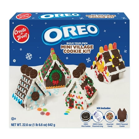 Holiday Create A Treat OREO® Cookie Mini Village Kit, Medium Size, 22.6 oz, 4 Count, New