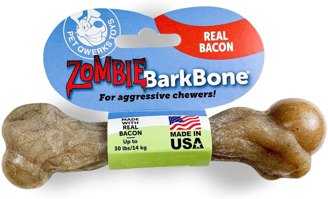 Chew Toy for Aggressive Chewers Made in USA FDA Compliant Nylon 4 Sizes Available Pet Qwerks Zombie NYLON BarkBone Tough Durable Extreme Power Chewer Bone 