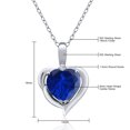 thumbnail image 4 of Gem Stone King 925 Sterling Silver Blue Simulated Sapphire and White Moissanite Heart Shape Pendant Necklace for Women (1.02 Cttw, Heart 8MM, Gemstone Birthstone, with 18 inch Chain), 4 of 5