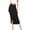 Black, variant on Women's Asymmetrical Midi Skirt, High Waist Draped Casual Skirt with Wrap Waist, Solid Color Elastic Waist Maxi Skirt for Daily Wear, Spring, Summer and Autumn Black L