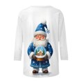 thumbnail image 4 of Mifsaly Christmas Shirts for Women 2025 3/4 Sleeve Crewneck Tunic T-Shirts Xmas Santa Graphic Loose Blouse Festival Party T-Shirt Holiday Fall Winter Outfits 2025, 4 of 6