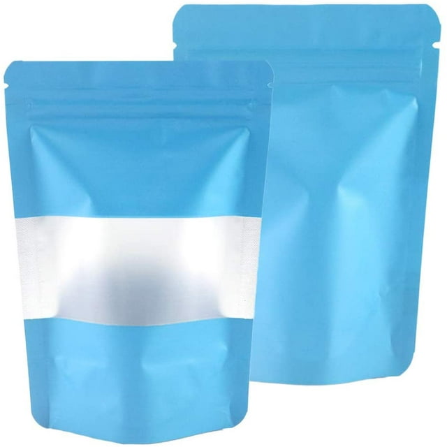 Matte Metallic Color With Frosted Window Display Stand-Up Resealable Bags
