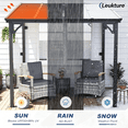 thumbnail image 4 of Leukture 5' x 8' Wall Mounted Lean to Metal Awnings with Sloped Roof Outdoor Patio Gazebo Awning for Backyard Deck White, 4 of 5