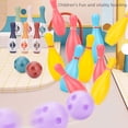 thumbnail image 2 of Juego de bolos para niños, juguete de plástico para jardín de infantes, ocio, deportes, entretenimiento, juego de bolos de 15 cm, 2 of 4