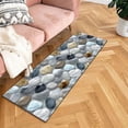 thumbnail image 4 of Corridor Stone Patterned Carpet with 3D Pebble Design Washable Floor Mat for Entrance Bathroom and Kitchen Use, 4 of 5