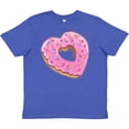 thumbnail image 3 of Inktastic Heart Shaped Donut with Pink Icing and Sprinkles Youth T-Shirt, 3 of 5