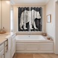 thumbnail image 3 of White Brown Bear Kitchen Curtains 84 Inch Length, Farmhouse Country Rustic Wooden Grain Grommet Top Bedroom Living Room Curtains, Light Filtering Cafe Curtain Drapes 2 Panels Set 104''x84'', 3 of 9