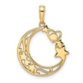 thumbnail image 3 of Finest Gold 14K Yellow & Rhodium White Diamond-Cut Heart, Star & Moon Pendant, 3 of 4
