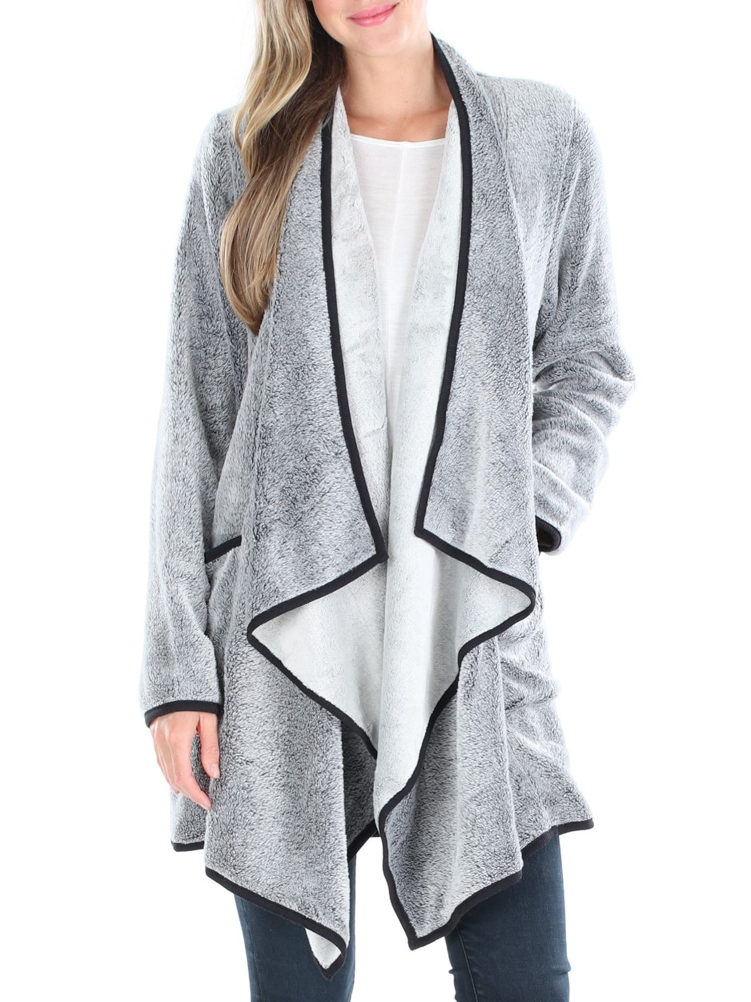 fleece waterfall cardigan