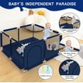 thumbnail image 7 of Baby Playpen, Outdoor Play Yard, Portable Play Yard 4-Panel- Baby Safety Playpen for Infant Toddler Blue, 7 of 7