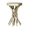 thumbnail image 2 of Merrill Round Natural Brown Solid Teak Wood Stick Base Accent Table 14"x20", 2 of 7