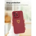 thumbnail image 5 of Compatible with iPhone 11 Pro Max Case for Women, for iPhone 11 Pro Max 6.5 Inch, Bronzing Luxury Heart Phone Case Cute Soft TPU Shockproof Full Camera Lens Protective Cover - Burgundy, 5 of 8
