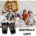 thumbnail image 3 of Happy 60th Birthday Gifts for Men women, 60 Years Old Gifts, Sixty Birthday Present, Funny Birthday Tumbler Cup Gifts（Black）, 3 of 6