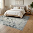 thumbnail image 3 of ODIKA Large Ornate Distressed Mosaic Filigree Traditional Retro Grey Foldable Easy Care for Queen Size Bedroom, Under Bed, Master Suite, 3 of 7