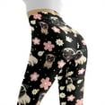 thumbnail image 5 of DISNIMO Pug Flower Printed Yoga Pants Leggings for Women, High Waisted Leggings Tummy Control Athletic Workout Yoga Pants for Workout Sport, Black, 3XL, 5 of 6
