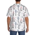 thumbnail image 3 of Naloa Pink oldman Winter Forest Men's Loose Fit Cuban Collar Short-Sleeve Shirt, Hawaiian Shirts, Mens Shirts Casual for Everyday Wear Outings-Medium, 3 of 5