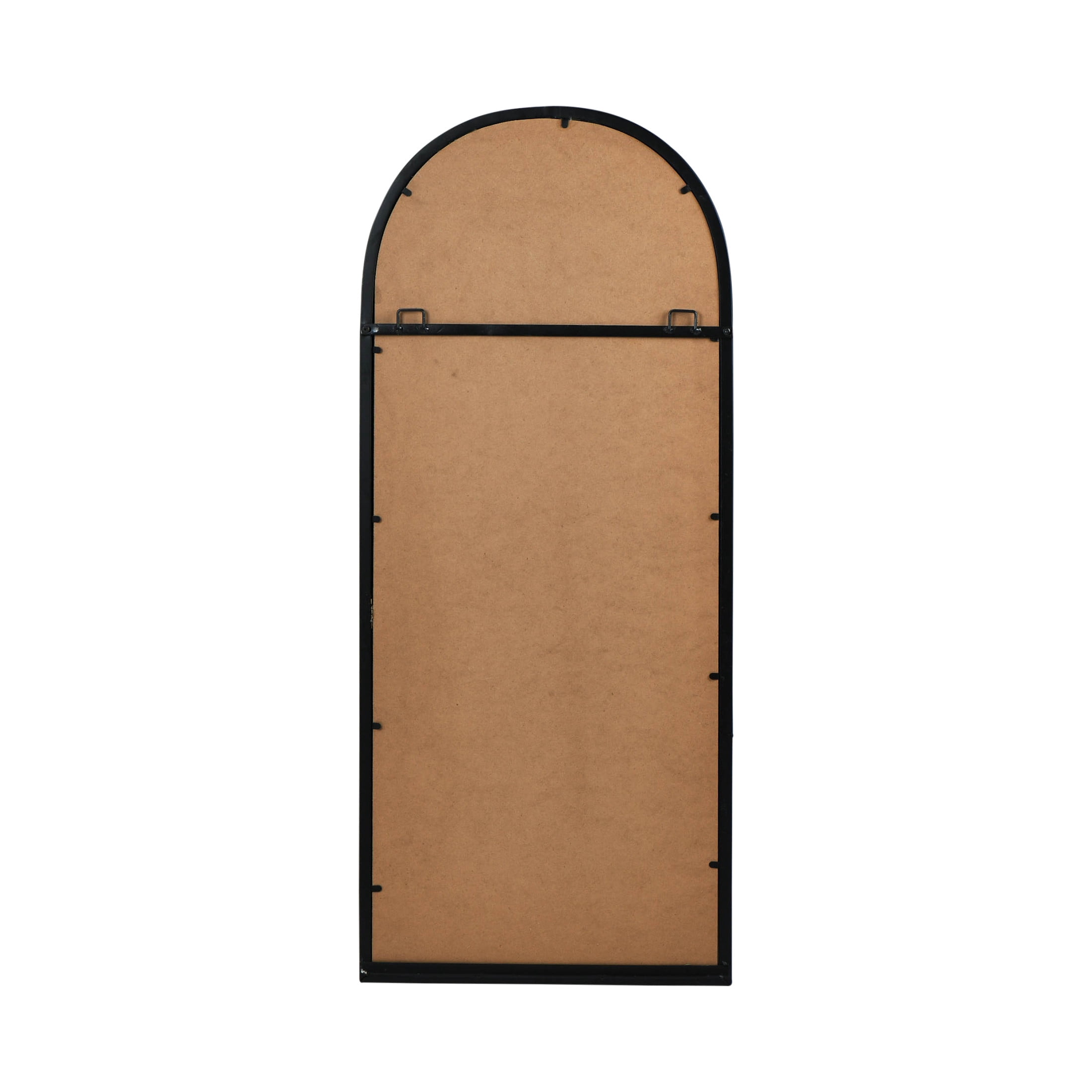 Creative Co-Op Distressed Arched Metal Wall Mirror with Window Pane, Black