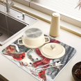thumbnail image 6 of Ryvnso Snowman with Cardinals Christmas Dish Drying Mat for Kitchen Countertop 18x24 Large Dish Pad Drainer Rack Dish Sink Mats, 6 of 7