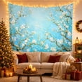 thumbnail image 3 of Flowering Almond Tree with Branches Around Turquoise Sky, Serene Maximalist for Nature Lovers, Spring Wall Art, Housewarming Gift, Tapestry Wall Hanging for Bedroom and Studio, 3 of 7