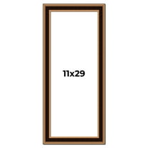 11x29 Frame Gold Brown Plein Air Vintage Solid Wood Picture Frame | 1.75 Inches Moulding Width |