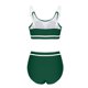 thumbnail image 5 of Conjunto de bikini con cuello en U y espalda descubierta ajustable para mujer, traje de baño de poliéster con bloques de color, 5 of 7