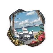 Puerto Rican Pride Coasters: Permanent Engraved Gift Set of 4 Wood ...