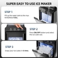 thumbnail image 5 of Auseo Countertop Ice Maker Portable, 26 lbs/Day, 8Pcs in 6Mins, Auto-Cleaning, Ice Machine with Ice Scoop, for Home/Office/Party(Black, Water Tank), 5 of 6