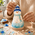 thumbnail image 3 of Sea Glass 3D Art Kit, DIY Snowman Mosaic Craft for Christmas Tabletop Home Decor, 8 in Seasonal Craft Project for Adults, 3 of 4