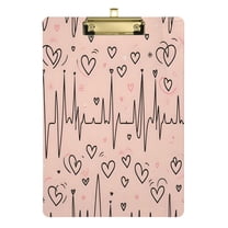 Heart and Line Acrylic Clipboards A4 Standard Letter Size Clipboard 12.5" X 9" Clip Board for Students Teacher Office