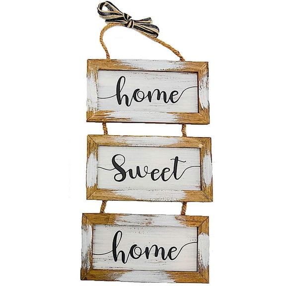 " Home Sweet Home " Sign For Wall Front Door Indoor Outdoor Country Rustic Primitive Hanging Decor Art 20" x 9"