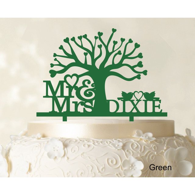 Mr and Mrs Wedding Cake Topper Cake Decorations Custom Cake Topper Couple Name Color Option Available 7 Inches Wide