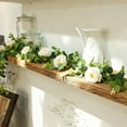 thumbnail image 4 of 6.5ft Artificial Eucalyptus Garland with Champagne Roses Flower Greenery Vine for Wedding Arch Table Runner Wall Backdrop Home Party Room Decorations Centerpiece Event Decoration, 4 of 7