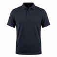 thumbnail image 3 of Mens Polo Shirts Solid Color Summer Casual Knit Short Sleeve Button Down with Pattern Business Collar Breathable Golf T Shirts for Man Navy L, 3 of 7