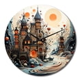 thumbnail image 2 of Designart "Castle of Dreams II" Castles Oversized Wall Clock, 2 of 5