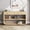 Natural, variant on Christopher Knight Home 55" Modern Curved Console Table with Soft-Close Drawers, Open Shelves, Blue