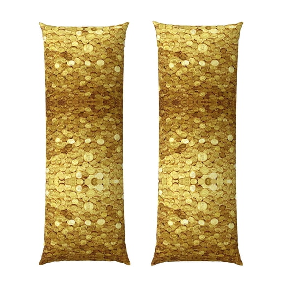 Body Pillow Cover Gold Coins Amazing Long Pillow Case Protector With Zipper Decorative Soft Large Pillow Cases Covers 20"X54"