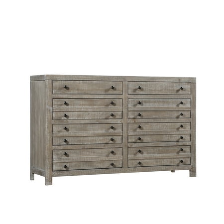 Emerald Home Briar Crest Cappuccino Gray Dresser With Wire Brushed