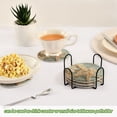 thumbnail image 2 of 6 Pcs Drink Coasters with Holder 3.94in Woven Coasters for Drinks Starfish with Flowers Coaster Set for Protection Table, 2 of 7