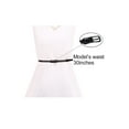 thumbnail image 6 of INSPIRE CHIC Women's Solid Color Leather Skinny Belts with Alloy Buckle Black+White+Khaki, 6 of 7