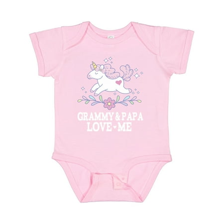 

Inktastic Grammy and Papa Love Me Unicorn Gift Baby Girl Bodysuit
