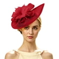 thumbnail image 2 of Karymi Hats for Women Elegant Fascinator Hat with Fake Feather Flower, Mesh Tea Party Derby Headpiece, Clip-on Hair Accessory for Wedding Church Golf Hat, 2 of 6