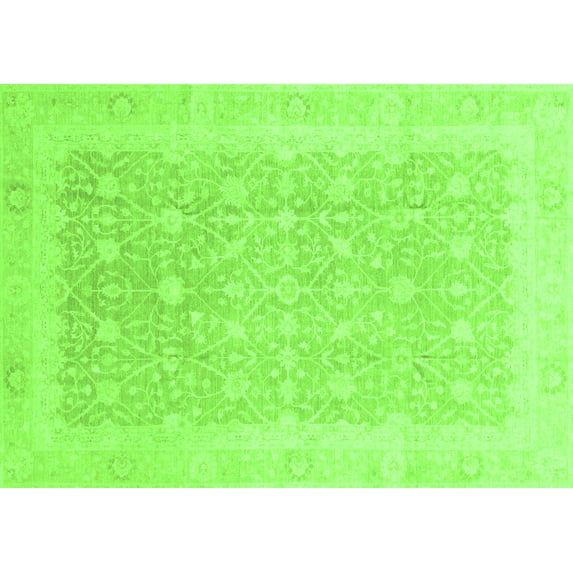 Ahgly Company Indoor Rectangle Abstract Green Modern Area Rugs, 5' x 7'